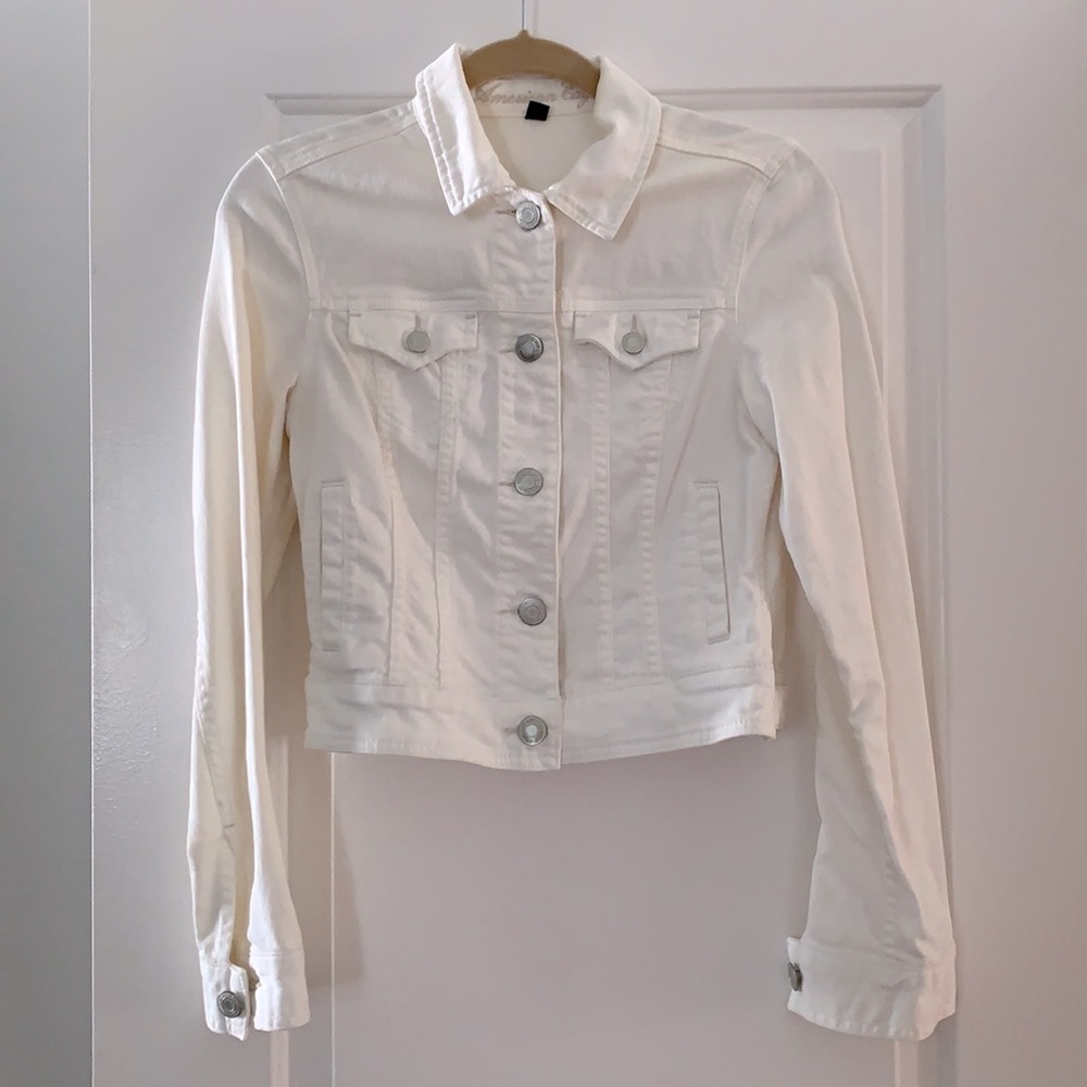 American Eagle White Denim Jacket